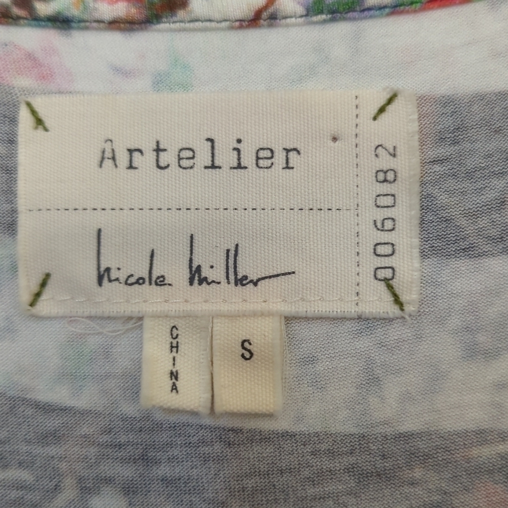 Nicole Miller Atelier Striped Floral Dess Multicolor Sz Small business casual - Picture 6 of 8